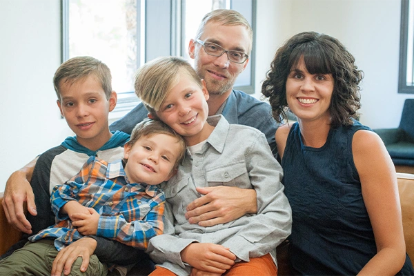 Oral Surgeon Ellensburg WA Jeremiah Johnson With Family Dr. Jeremiah Johnson and his family posing for a family portrait